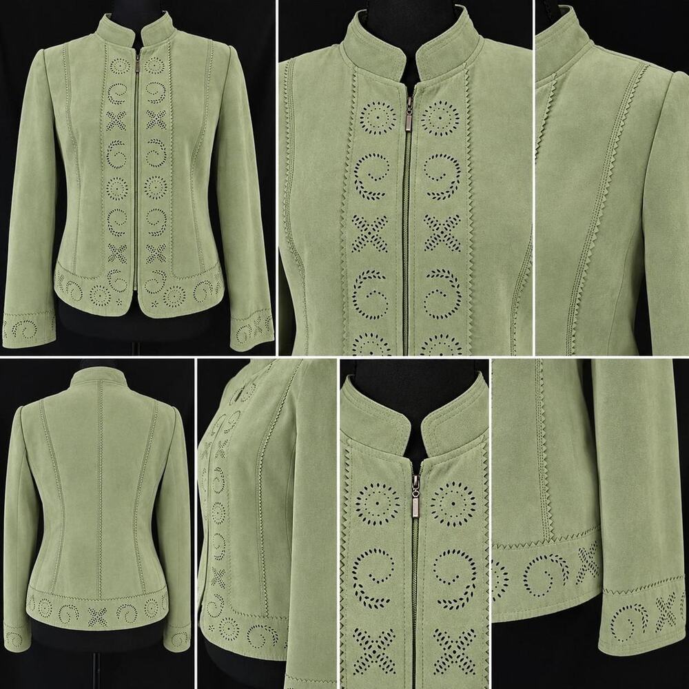 Conrad C petite green faux suede